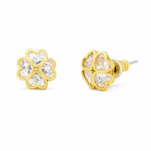 Kate Spade Something Sparkly Spade Clear & Gold Earrings